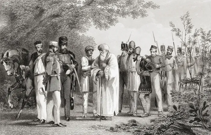 Framed Print : Capture of the King of Delhi by Captain Hodson, Bahadur Shah Zafar, India, Asia