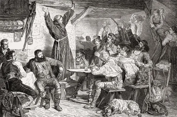 Framed Print : The Capuchin friar Joachim Haspinger calls the Tyrolese to freedom
