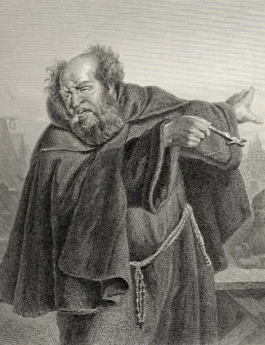Framed Print : Capuchin monk, character from the drama Wallenstein by Friedrich Schiller