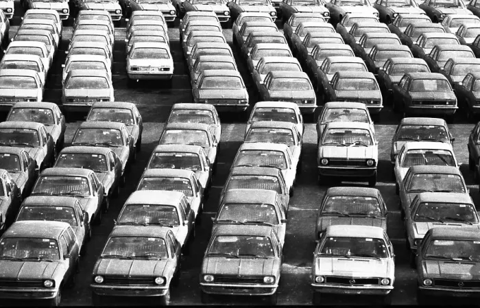 Framed Print : Car dump at the Opel Bochum plant on 3 Framed Print : Car dump at the Opel Bochum plant on 3