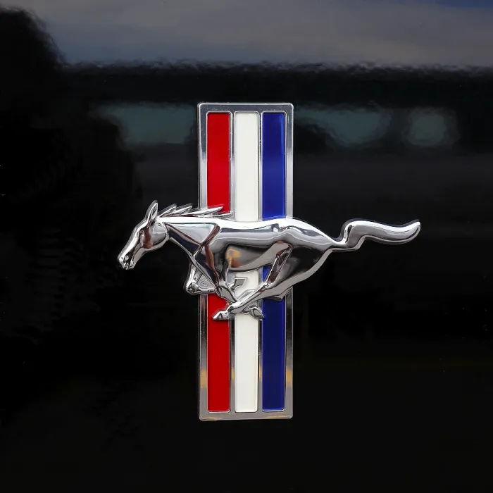 Framed Print : Car emblem, Ford Mustang, Province of Quebec