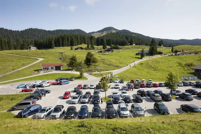 Framed Print : Car park, Winklmoosalm, Reit im Winkl