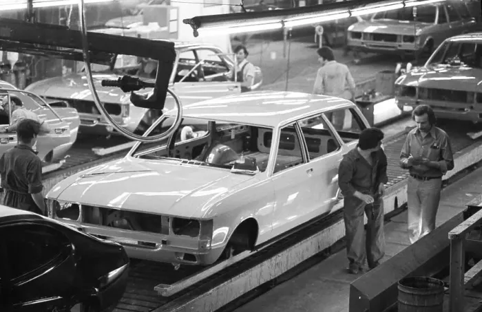 Framed Print : Car production at the Ford factory on 12