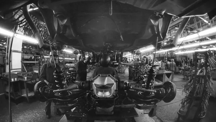 Framed Print : Car production at the Ford factory on 12