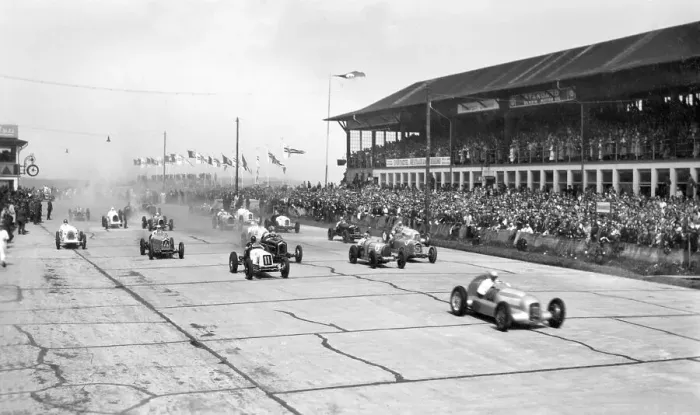 Framed Print : Car race, historic photograph, around 1936 Framed Print : Car race, historic photograph, around 1936
