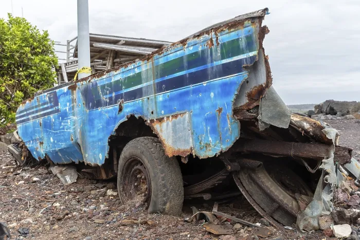 Framed Print : Car wreck, Santa Cruz, Galapagos, Ecuador