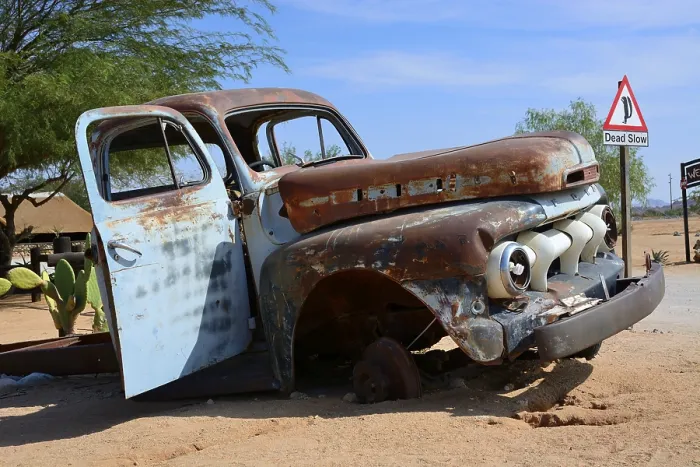 Framed Print : Car wreck, Solitaire, Khomas Region