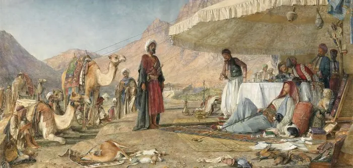 Framed Print : A Caravan Camp in the Desert of Mount Sinai