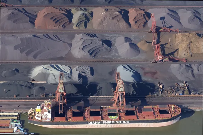 Framed Print : Cargo ship at the coal port Hansaport