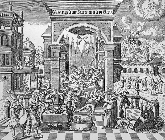 Framed Print : Caricature about the extravagant life at the papal court