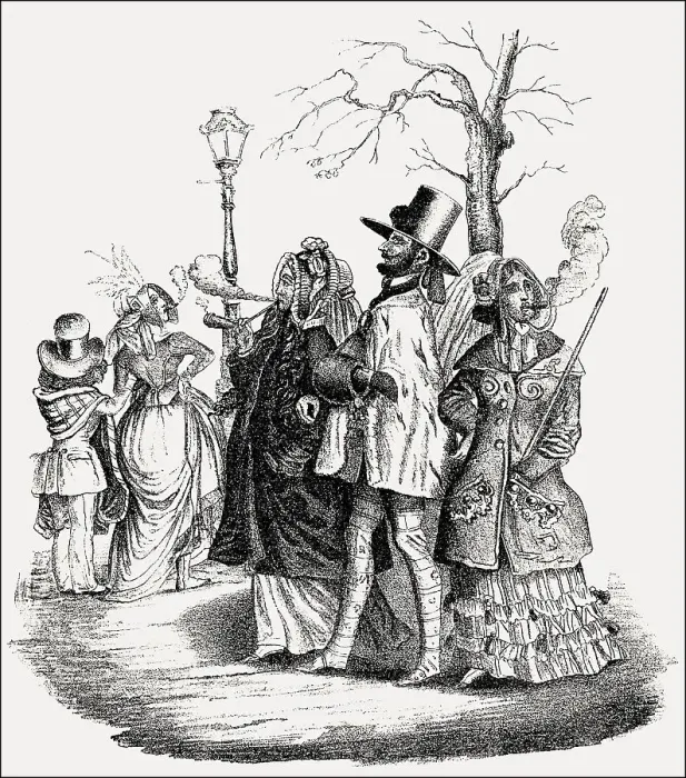 Framed Print : Caricature on female emancipation by J
