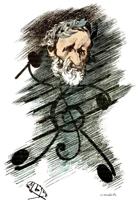 Framed Print : Caricature of Giuseppe Verdi, 1813 - 1901