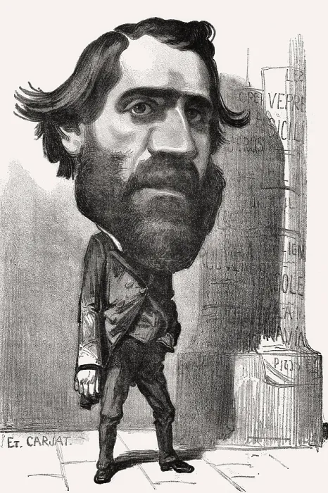 Framed Print : Caricature of Giuseppe Verdi, 1813 - 1901