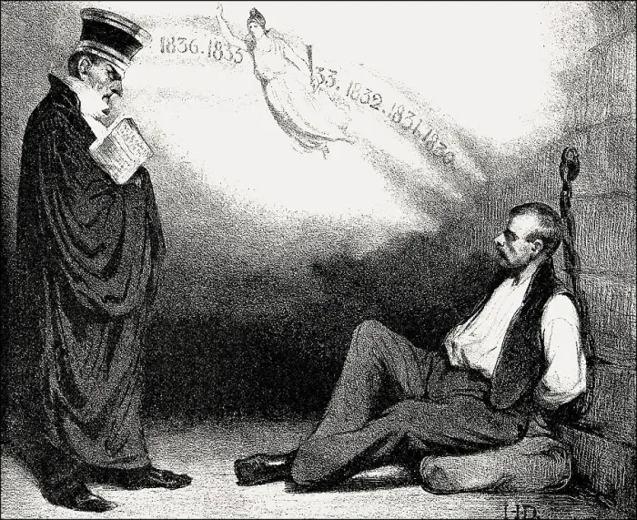 Framed Print : Caricature by Honore-Victorin Daumier