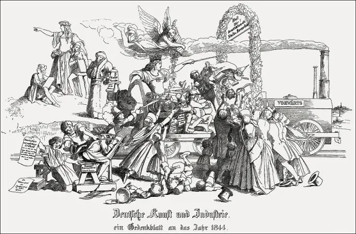 Framed Print : Caricature on the Industrial Revolution in Europe Framed Print : Caricature on the Industrial Revolution in Europe