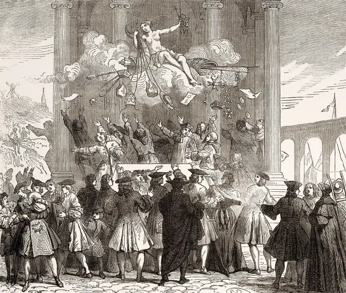 Framed Print : Caricature against the papal bull Unigenitus by Pope Clement XI in 1713