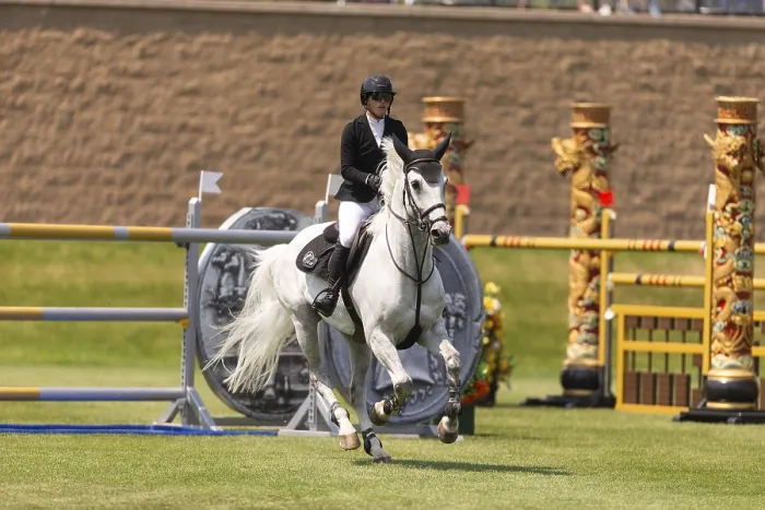 Framed Print : Carly Campbell-Cooper of Canada and riding Baretino
