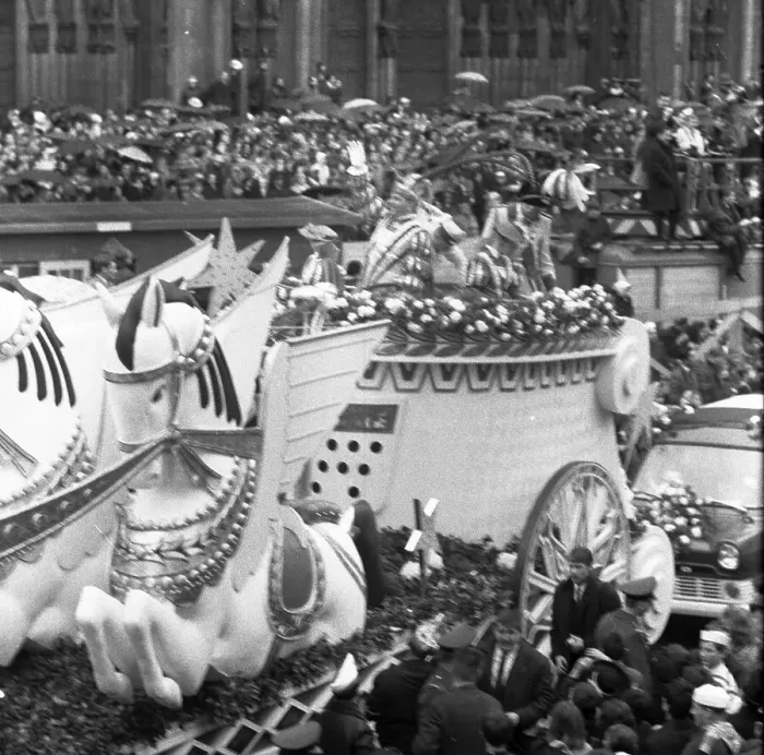 Framed Print : The carnival parade in 1966 in Cologne