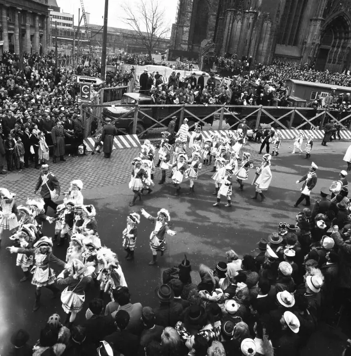 Framed Print : The carnival parade in 1966 in Cologne
