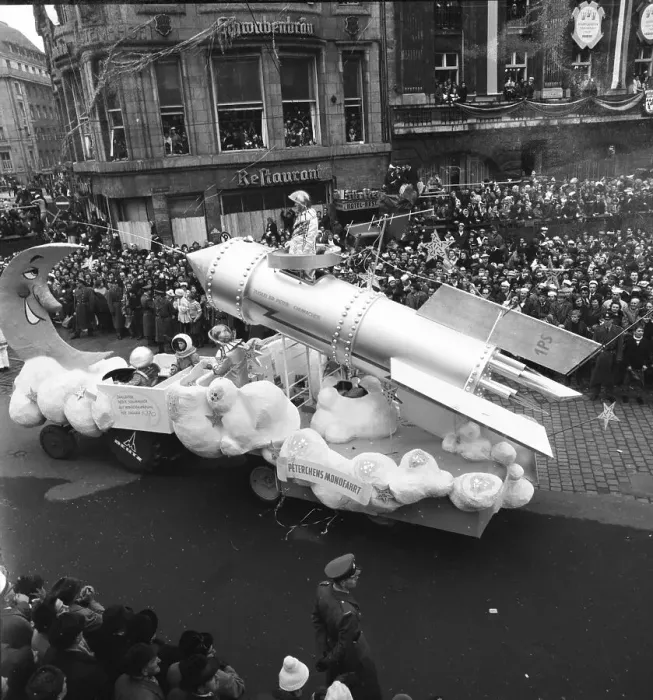 Framed Print : The carnival parade in 1966 in Cologne