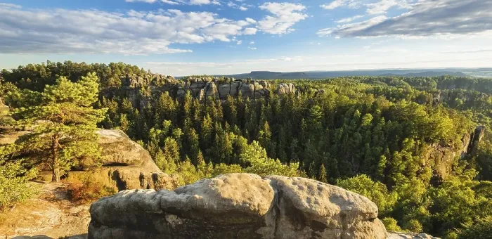Framed Print : Carolafelsen at evening light, Elbe Sandstone Mountains