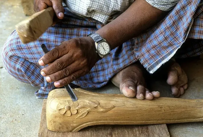 Framed Print : A carpenter carving wood at Coimbatore Framed Print : A carpenter carving wood at Coimbatore