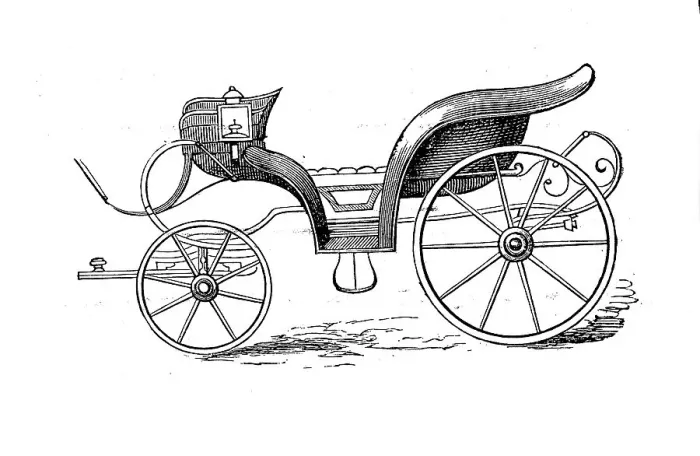 Framed Print : Carriage, two-seater carriage, illustration from 1870 Framed Print : Carriage, two-seater carriage, illustration from 1870