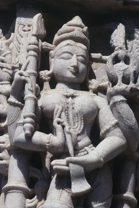 Framed Print : Carved figure of Surya sun temple