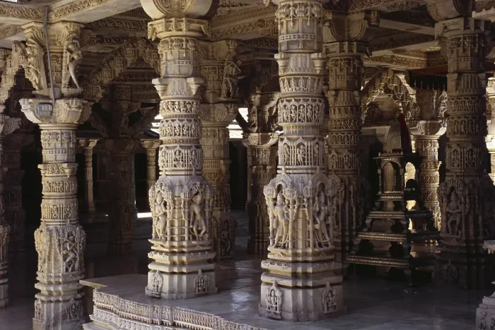 Framed Print : Carved pillars of Dilwara temple