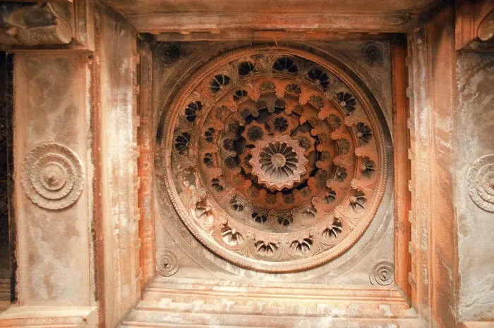 Framed Print : Carved stone wheel at kamala narayana temple in degaon Framed Print : Carved stone wheel at kamala narayana temple in degaon