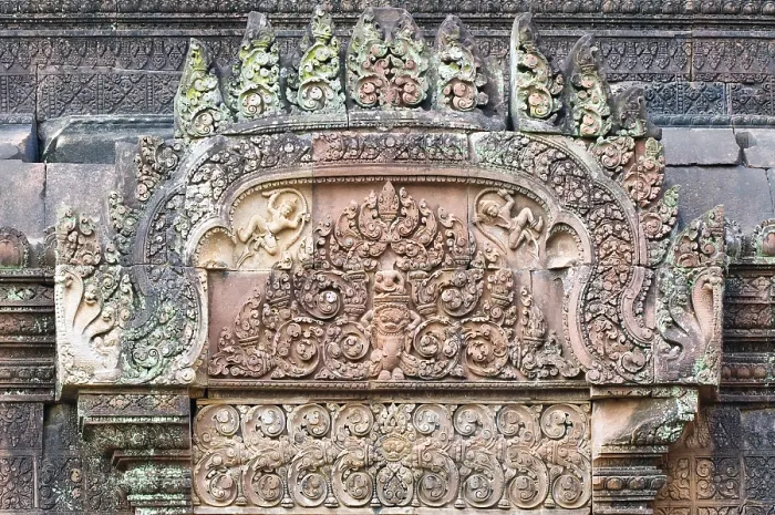Framed Print : Carved wall, Banteay Prei Temple