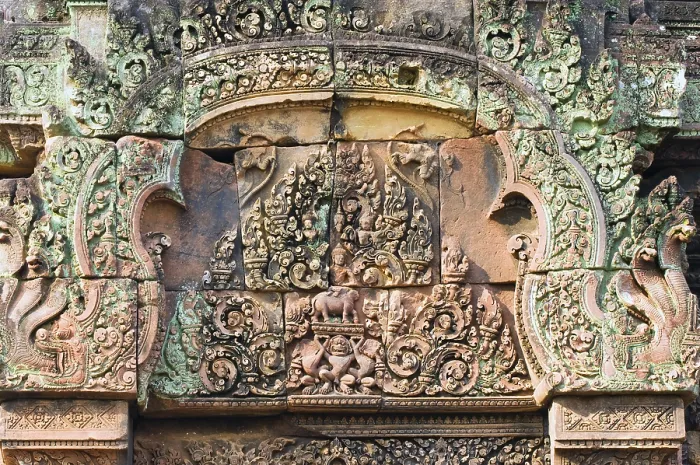 Framed Print : Carved wall, Banteay Prei Temple