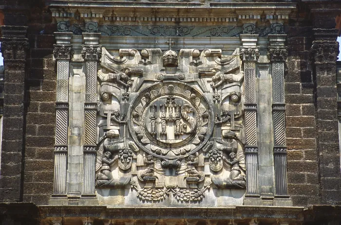 Framed Print : Carved on wall of Basilica De Bom Jesus