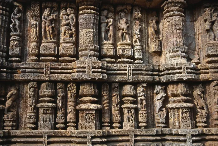 Framed Print : Carved wall of Sun temple, Konarak, Orissa, India