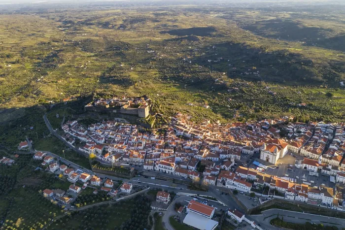 Framed Print : Castelo de Vide drone aerial view in Alentejo