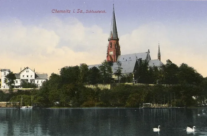 Framed Print : The castle pond in Chemnitz in 1913, postcard, Saxony, Germany, digitally enhanced reproduction from a historical original, around 1900, public domain, Europe Framed Print : The castle pond in Chemnitz in 1913, postcard, Saxony, Germany, digitally enhanced reproduction from a historical original, around 1900, public domain, Europe
