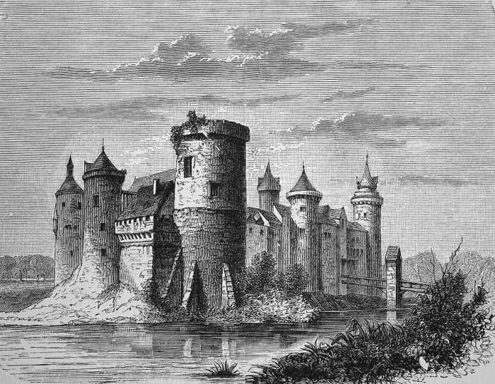 Framed Print : Castle in Rouen, France, historic woodcut
