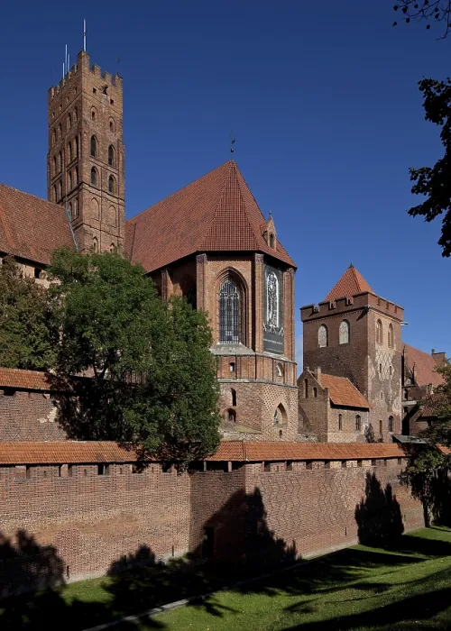 Framed Print : Castle from south-east, detail with from left: Tower