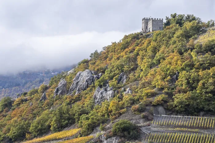 Framed Print : Castle stands on top of a mountain Framed Print : Castle stands on top of a mountain