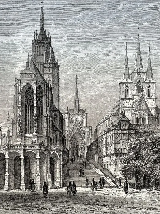 Framed Print : Cathedral Hill with Erfurt Cathedral and St Severus Framed Print : Cathedral Hill with Erfurt Cathedral and St Severus