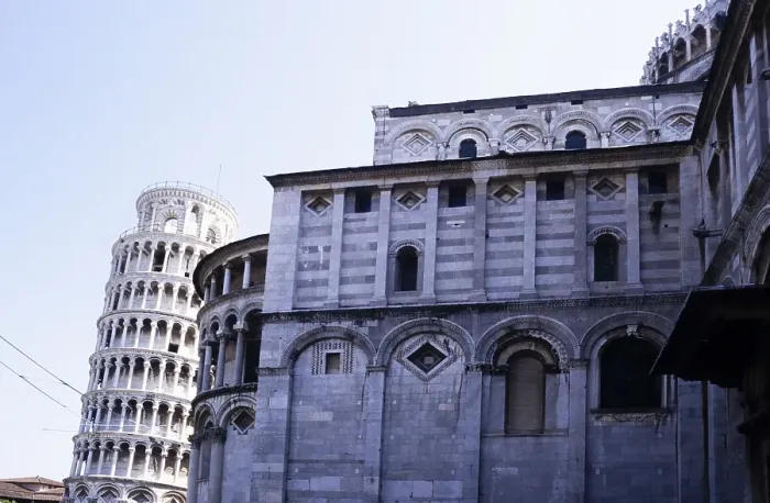 Framed Print : Cathedral and Leaning Tower of Pisa, Italy, in 1999, Europe