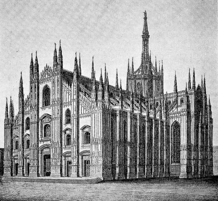 Framed Print : The Cathedral of Milan, Italy, in the 15th century