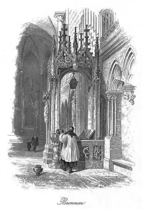 Framed Print : Cathedral, Regensburg, drawing by E Framed Print : Cathedral, Regensburg, drawing by E