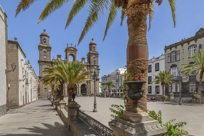 Framed Print : Cathedral of Santa Ana at Plaza Santa Ana