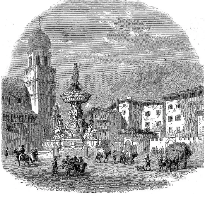 Framed Print : Cathedral Square with the Neptune Fountain in Trento Framed Print : Cathedral Square with the Neptune Fountain in Trento