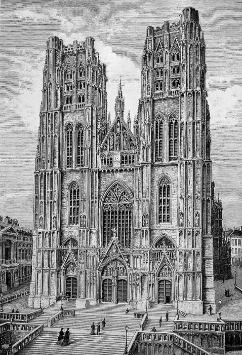 Framed Print : The Cathedral of St Michael and St Gudula is a Roman Catholic church in Brussels