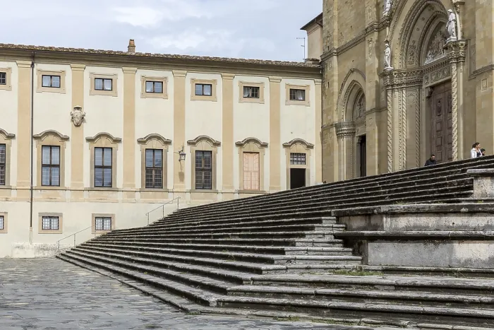 Framed Print : Cathedral steps at the cathedral
