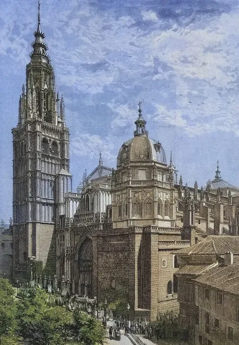 Framed Print : The Cathedral of Toledo, Spain, c