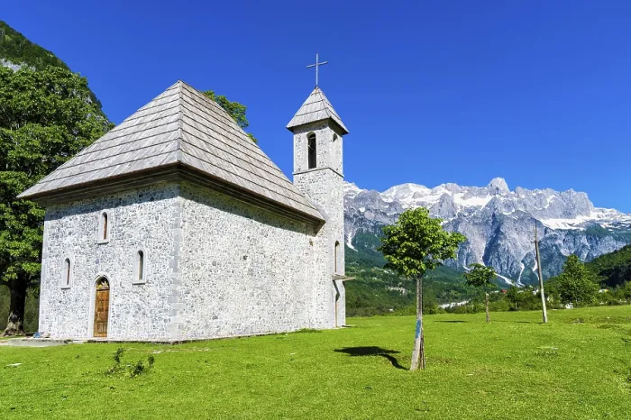 Framed Print : Catholic Church, Thethi Village