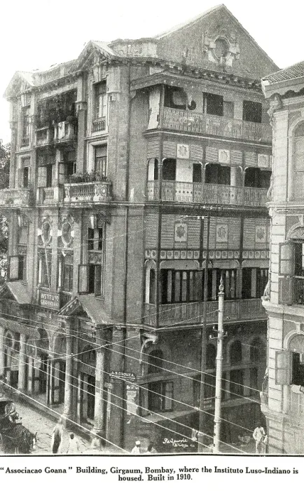 Framed Print : Catholic Community Ass ociacao Goana building, Girgaum, Bombay Ins tituto Luso Indiano housed Mumbai, Maharas htra